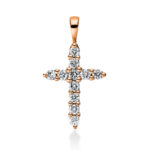Anhänger Rosegold 18kt 0,23 Diamantschmuck mit 11 Diamanten - 3F352