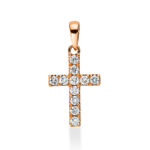 Anhänger Rosegold 18kt 0,17 Diamantschmuck mit 11 Diamanten - 3F354