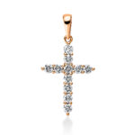 Anhänger Rosegold 18kt 0,43 Diamantschmuck mit 11 Diamanten - 3F355
