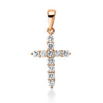 Anhänger Rosegold 18kt 0,29 Diamantschmuck mit 11 Diamanten - 3F357