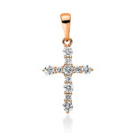 Anhänger Rosegold 18kt 0,26 Diamantschmuck mit 11 Diamanten - 3F358