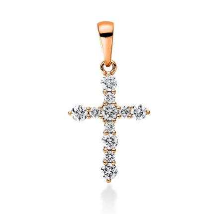 Anhänger Rosegold 18kt 0,26 Diamantschmuck mit 11 Diamanten - 3F358