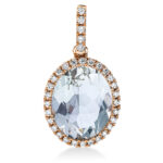 Anhänger Rosegold 18kt 0,16 Diamantschmuck Farbstein 3,6 ct - 3F819