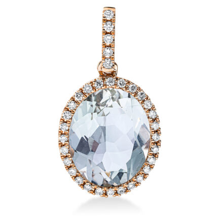 Anhänger Rosegold 18kt 0,16 Diamantschmuck Farbstein 3,6 ct - 3F819