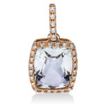 Anhänger Rosegold 18kt 0,13 Diamantschmuck Farbstein 3 ct - 3F827