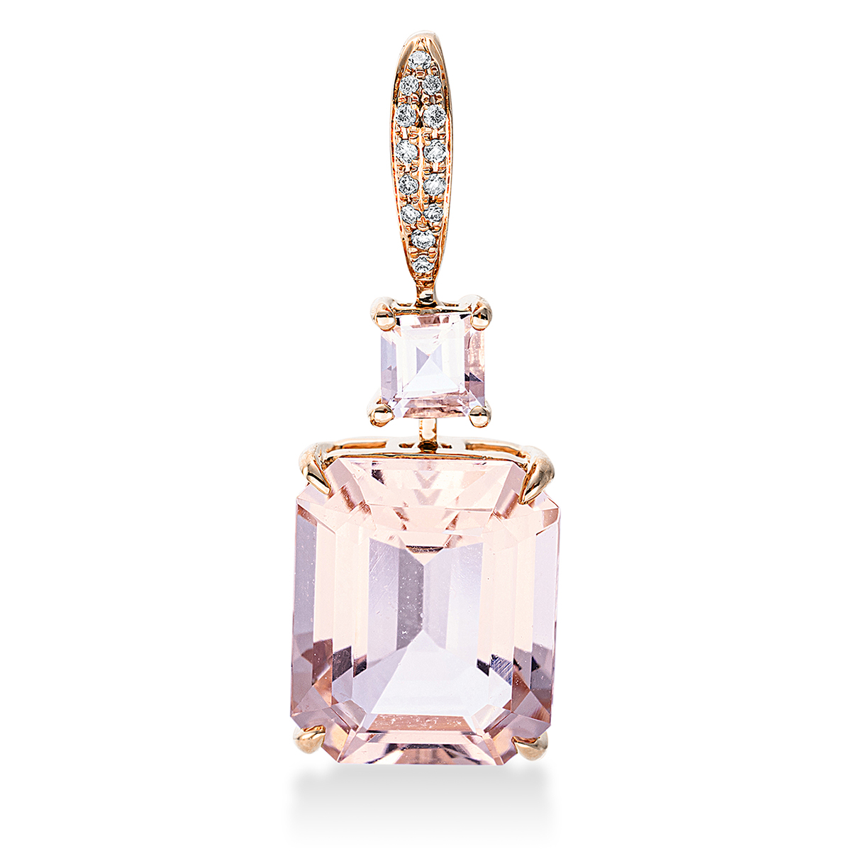 3F879R Anhänger 4er-Krappe Rosegold 18kt 0,05 Diamantschmuck Farbstein 5,5 ct - 3F879 – Bild 1
