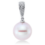 Anhänger Weißgold 18kt 0,05 Diamantschmuck mit 6 Diamanten Südseeperle 11 mm - 3F946