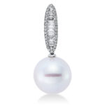 Anhänger Weißgold 18kt 0,33 Diamantschmuck mit 47 Diamanten Südseeperle 13 mm - 3F975