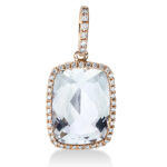 Anhänger Rosegold 18kt 0,16 Diamantschmuck Farbstein 6,4 ct - 3G120