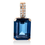 Anhänger 4er-Krappe Rosegold 18kt 0,13 Diamantschmuck Farbstein 7,7 ct - 3G182