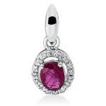 Anhänger 4er-Krappe Weißgold 18kt 0,05 Diamantschmuck Farbstein 0,4 ct - 3G214