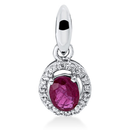 Anhänger 4er-Krappe Weißgold 18kt 0,05 Diamantschmuck Farbstein 0,4 ct - 3G214