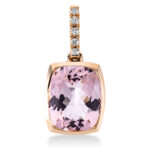 Anhänger Zarge Rosegold 18kt 0,04 Diamantschmuck Farbstein 3 ct - 3G270