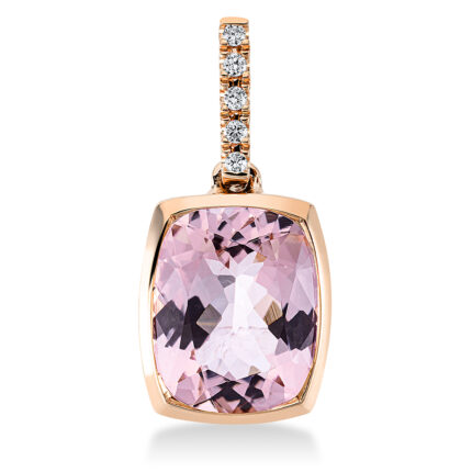 Anhänger Zarge Rosegold 18kt 0,04 Diamantschmuck Farbstein 3 ct - 3G270