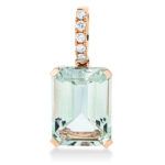 Anhänger 4er-Krappe Rosegold 18kt 0,10 Diamantschmuck Farbstein 7 ct - 3G334