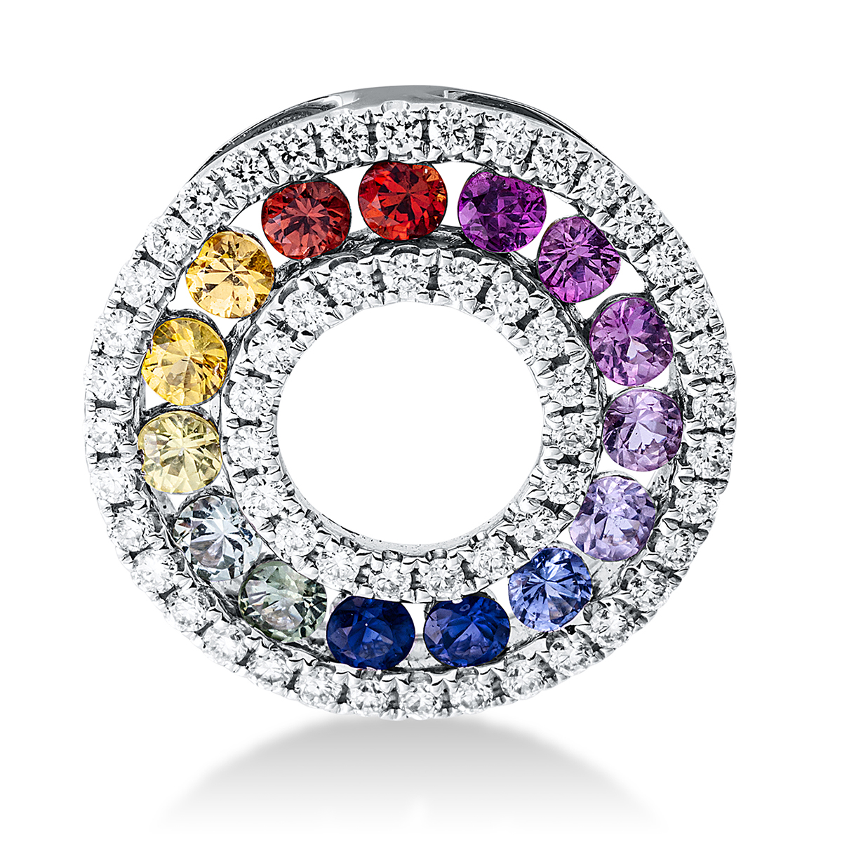 3G409W Anhänger Weißgold 18kt 0,20 Diamantschmuck Farbstein 0,52 ct - 3G409 – Bild 1