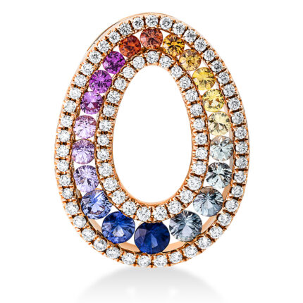 Anhänger Rosegold 18kt 0,43 Diamantschmuck Farbstein 1,36 ct - 3G412