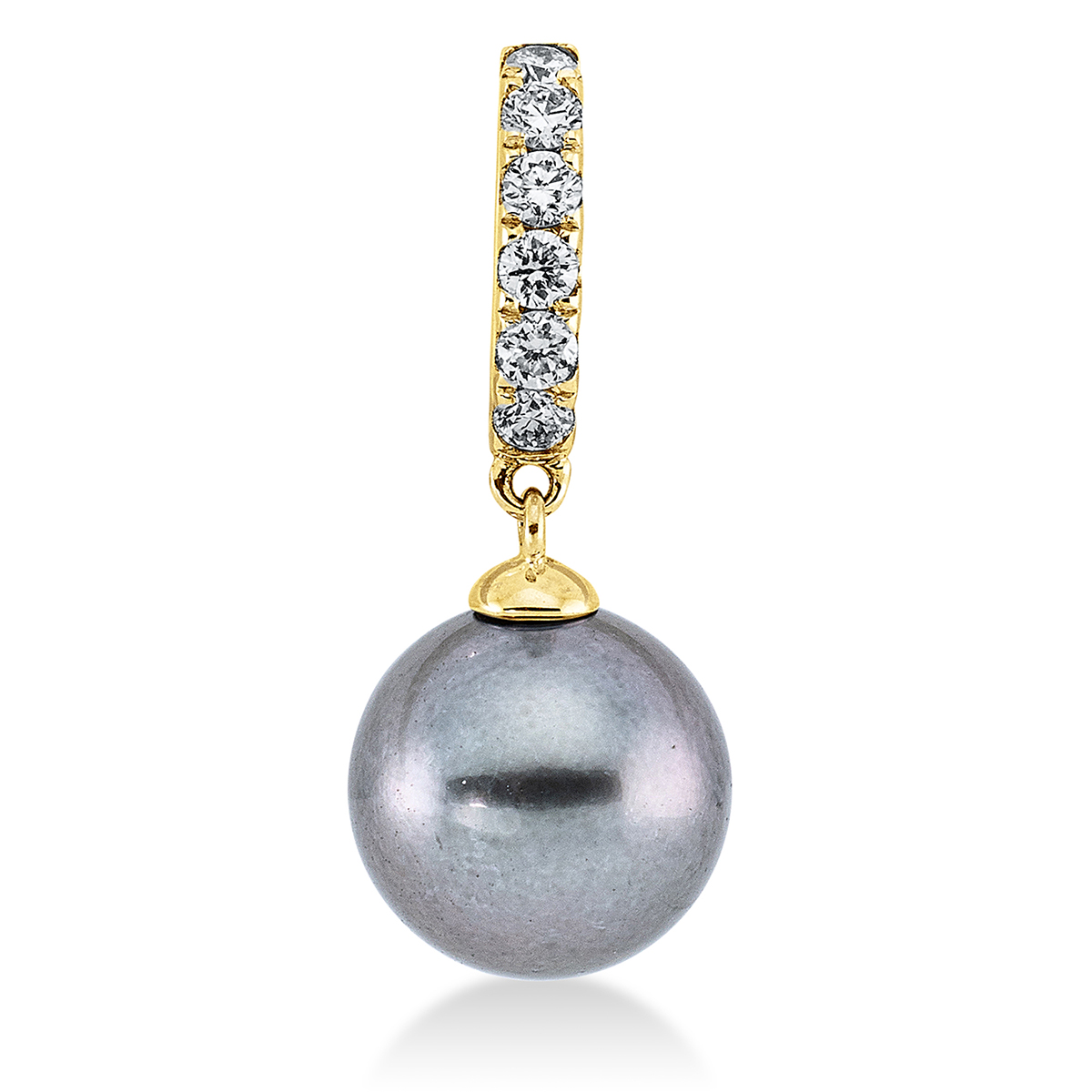 3G560G Anhänger Gelbgold 18kt 0,11 Diamantschmuck mit 6 Diamanten Tahiti 8 mm - 3G560 – Bild 1