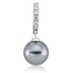 Anhänger Weißgold 18kt 0,11 Diamantschmuck mit 6 Diamanten Tahiti 8 mm - 3G560