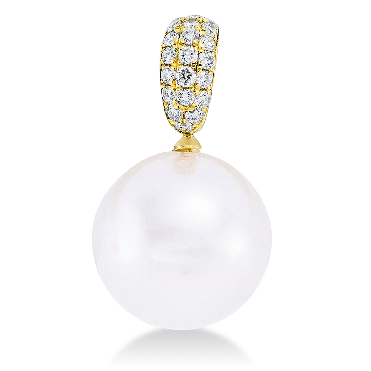 3G881G Anhänger Gelbgold 18kt 0,13 Diamantschmuck mit 21 Diamanten Südseeperle 11 mm - 3G881 – Bild 1