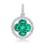 Anhänger Weißgold 18kt 0,24 Diamantschmuck Farbstein 0,67 ct - 3H054