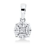 Anhänger Weißgold 18kt 0,23 Diamantschmuck mit 5 Diamanten - 3H060