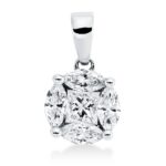 Anhänger Weißgold 18kt 0,47 Diamantschmuck mit 5 Diamanten - 3H125