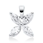 Anhänger Weißgold 18kt 0,64 Diamantschmuck mit 4 Diamanten - 3H274