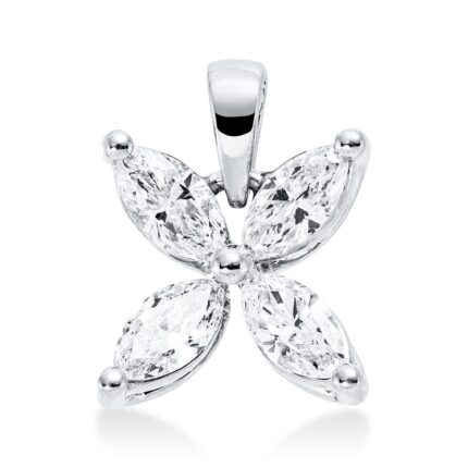 Anhänger Weißgold 18kt 0,64 Diamantschmuck mit 4 Diamanten - 3H274