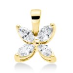 Anhänger Gelbgold 18kt 0,24 Diamantschmuck mit 4 Diamanten - 3H276