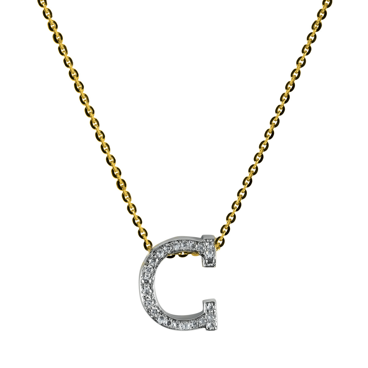 4D328GW Collier Gelbgold / Weißgold 18kt 0,09 Diamantschmuck mit 31 Diamanten - 4D328 – Bild 1