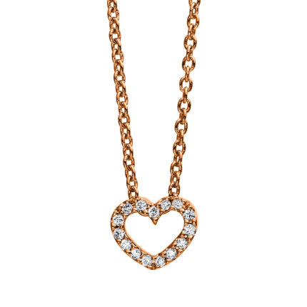 Collier Rosegold 18kt 0,04 Diamantschmuck mit 15 Diamanten - 4D387