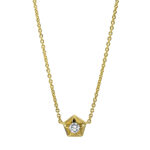 Collier Gelbgold 18kt 0,12 Diamantschmuck mit 1 Diamanten - 4D403
