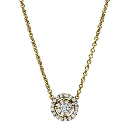 Collier Gelbgold 18kt 0,19 Diamantschmuck mit 26 Diamanten - 4D937