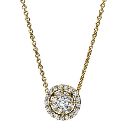 Collier Gelbgold 18kt 0,41 Diamantschmuck mit 26 Diamanten - 4D939