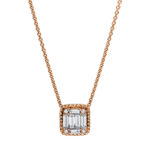 Collier Rosegold 18kt 0,22 Diamantschmuck mit 10 Diamanten - 4F377