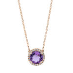 Collier 4er-Krappe Rosegold 18kt 0,10 Diamantschmuck Farbstein 1,3 ct - 4F894