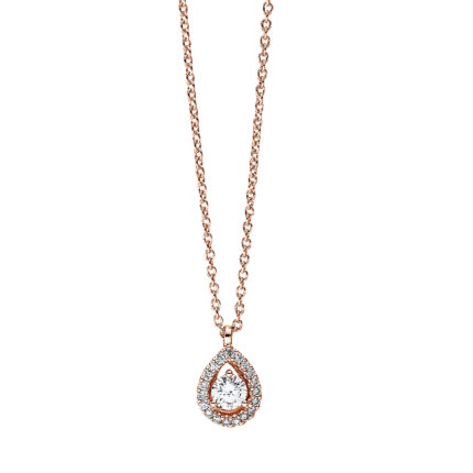 Collier Rosegold 18kt 0,18 Diamantschmuck mit 20 Diamanten - 4F924