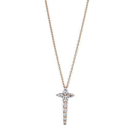 Collier Rosegold 18kt 0,81 Diamantschmuck mit 9 Diamanten - 4G950