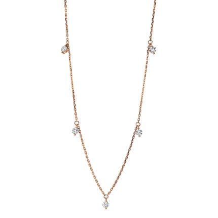 Collier Rosegold 18kt 0,39 Diamantschmuck mit 5 Diamanten - 4H680
