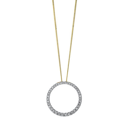 Collier Gelbgold 18kt 0,50 Diamantschmuck mit 38 Diamanten - 4I449