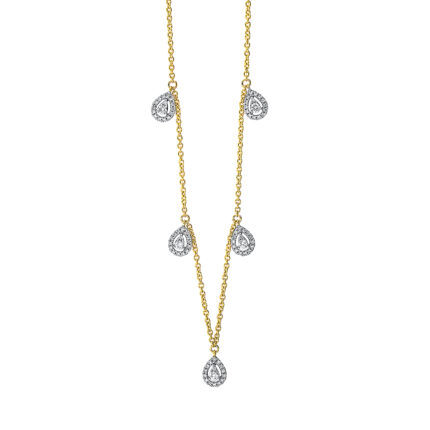 Collier Gelbgold 18kt 0,36 Diamantschmuck mit 80 Diamanten - 4I675