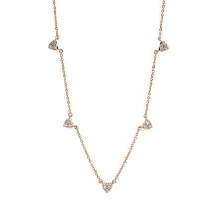 Collier Rosegold 18kt 0,17 Diamantschmuck mit 15 Diamanten - 4I754