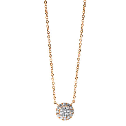 Collier Rosegold 18kt 0,26 Diamantschmuck mit 13 Diamanten - 4I781