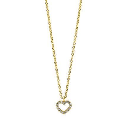 Collier Gelbgold 18kt 0,05 Diamantschmuck mit 15 Diamanten - 4I841