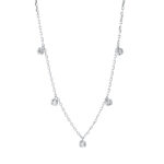 Collier Weißgold 18kt 0,41 Diamantschmuck mit 5 Diamanten - 4J207
