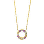 Collier Gelbgold 18kt 0,06 Diamantschmuck Farbstein 0,26 ct - 4J417