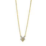 Collier Gelbgold 18kt 0,12 Diamantschmuck mit 9 Diamanten - 4J464