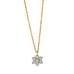 Collier Gelbgold 18kt 0,27 Diamantschmuck mit 7 Diamanten - 4J476