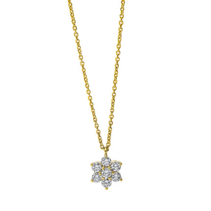 Collier Gelbgold 18kt 0,27 Diamantschmuck mit 7 Diamanten - 4J476